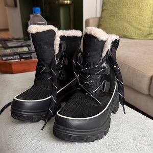 Sorel Black and White Winter Boots